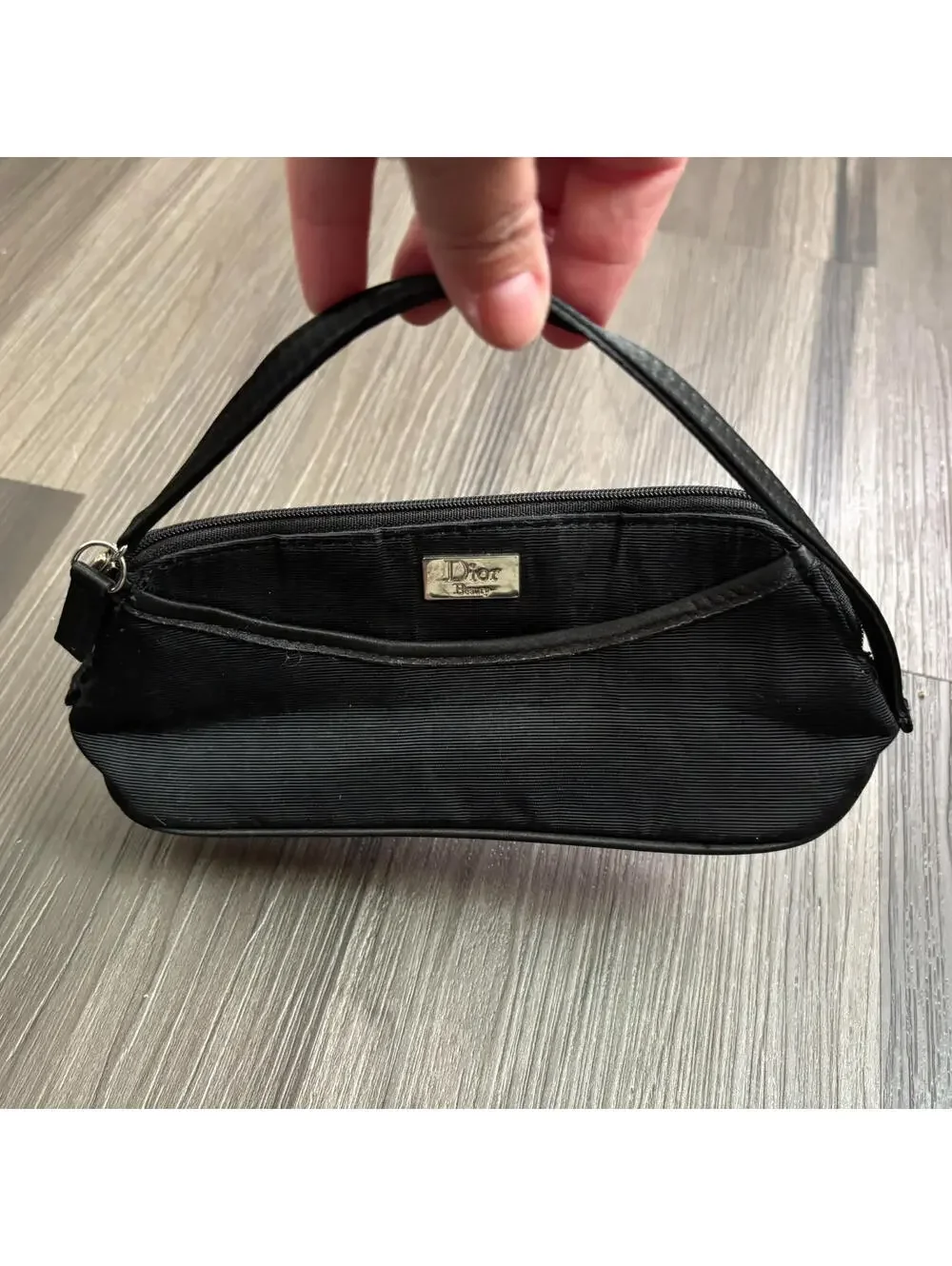 Vintage DIOR Beauty Makeup Vanity Black Pouch Bag